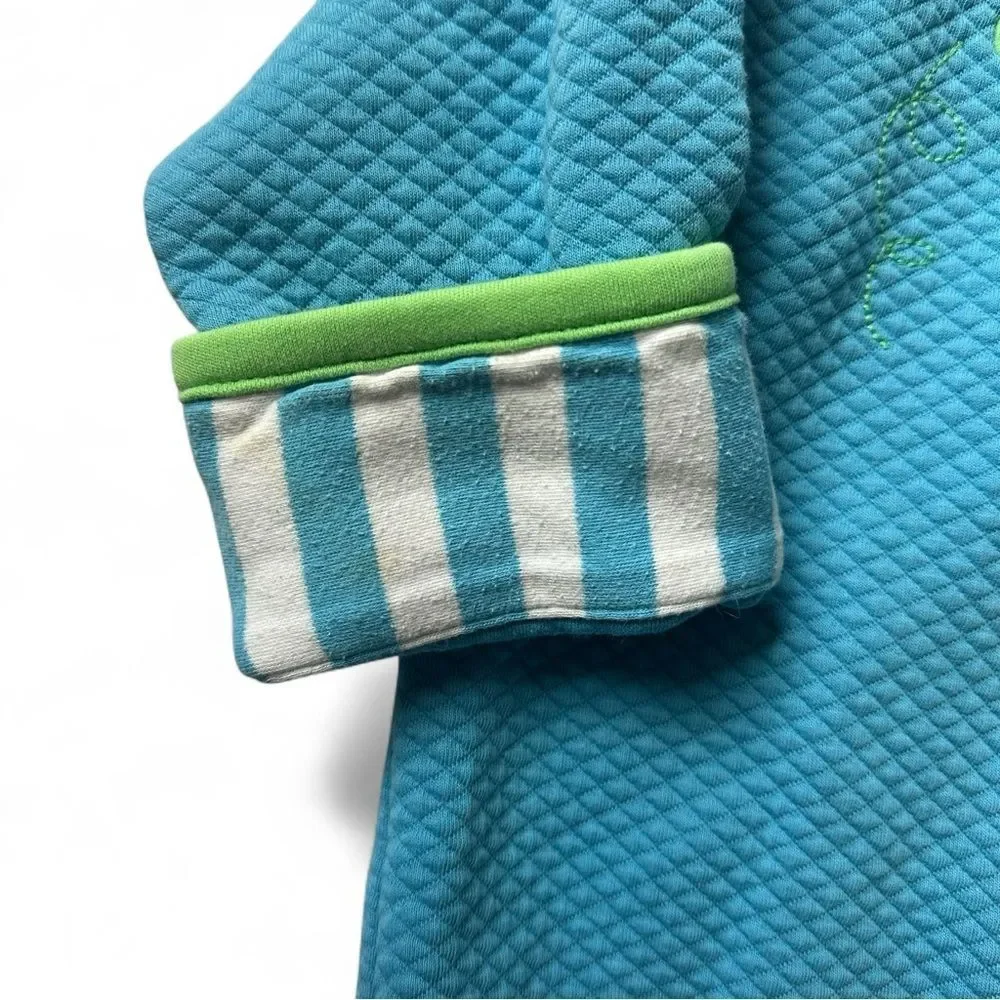 Hanna Andersson Quilted Blue Hoodie Jacket 2T Dog Appliqué Scandinavian Playwear